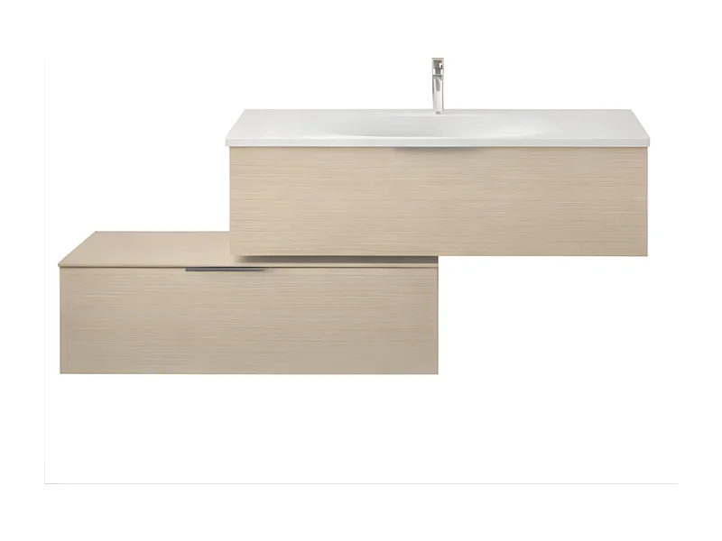 Meuble vasque 90 cm BURGBAD Olena en décalé chêne