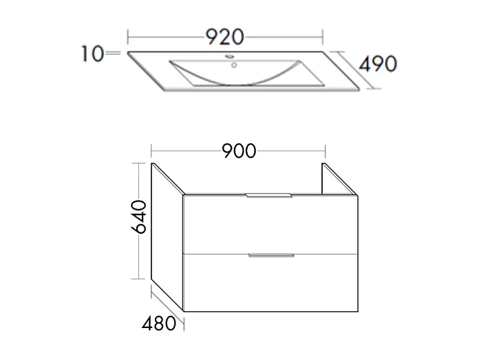 Pack meuble simple vasque BURGBAD Olena + miroir + colonne
