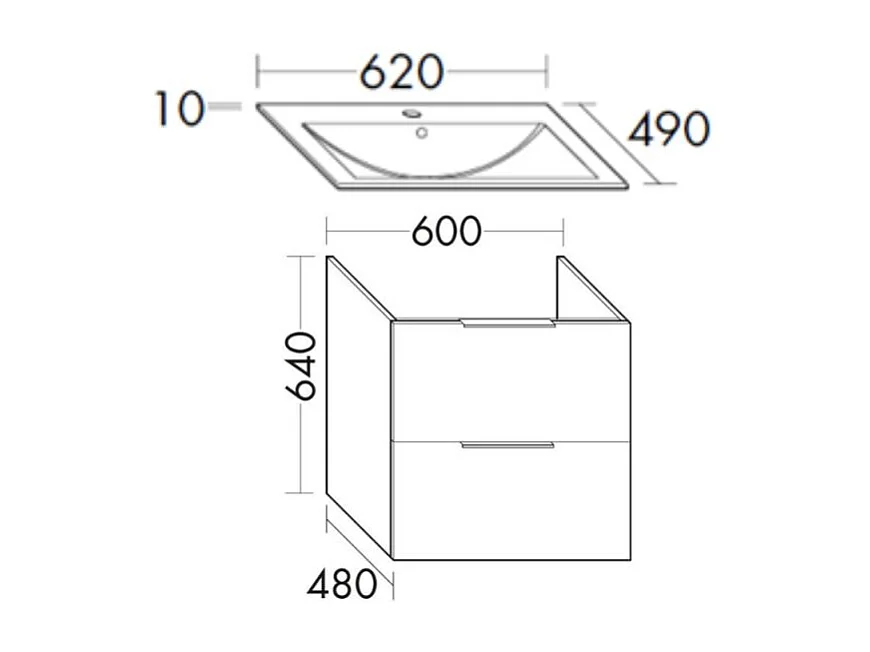 Meuble vasque 60 cm BURGBAD Olena chêne clair + miroir + colonne de salle de bain
