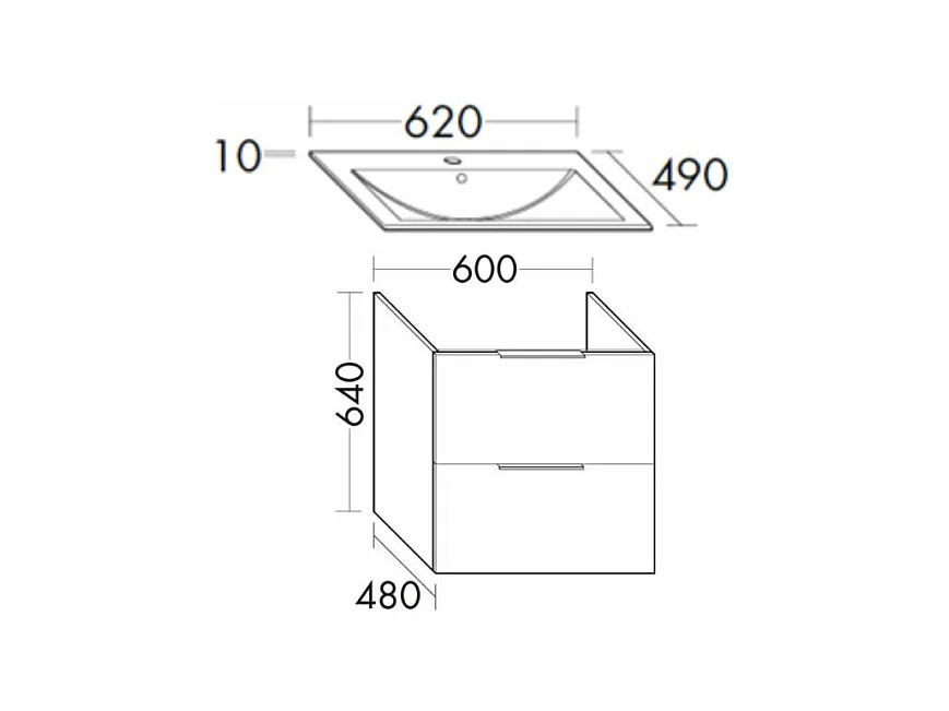 Meuble vasque 60 cm BURGBAD Olena chêne clair + colonne de salle de bain