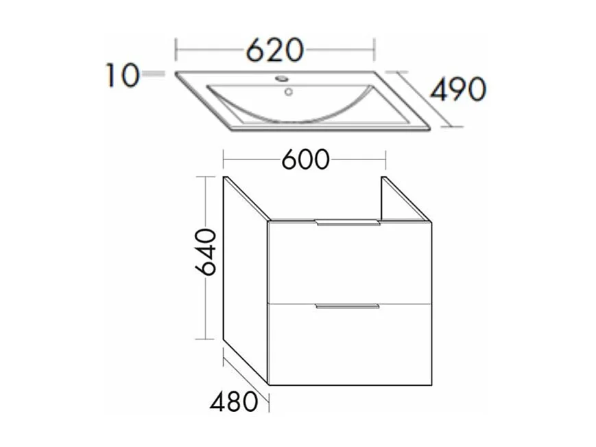 Meuble vasque 60 cm BURGBAD Olena chêne clair + colonne de salle de bain