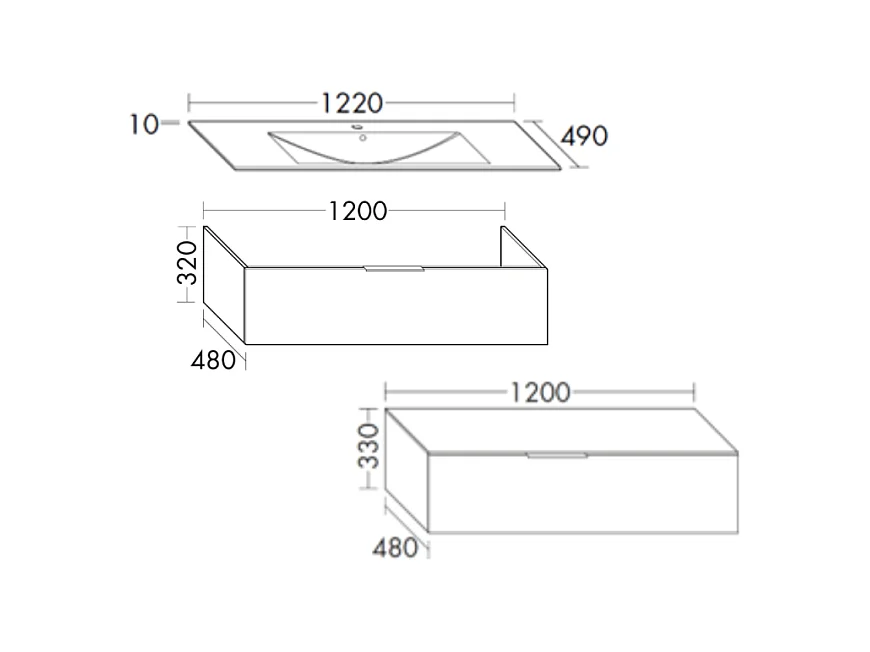 Meuble vasque 120 cm BURGBAD Olena en décalé blanc