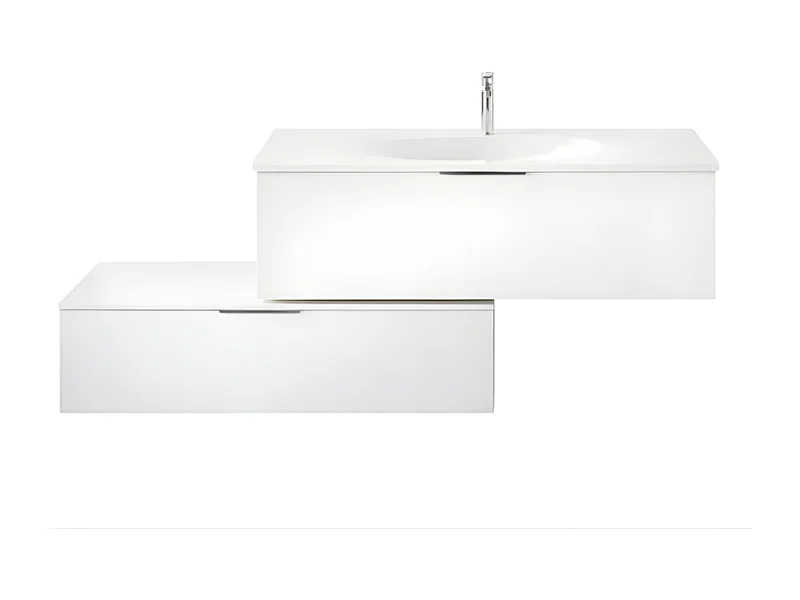 Meuble vasque 120 cm BURGBAD Olena en décalé blanc