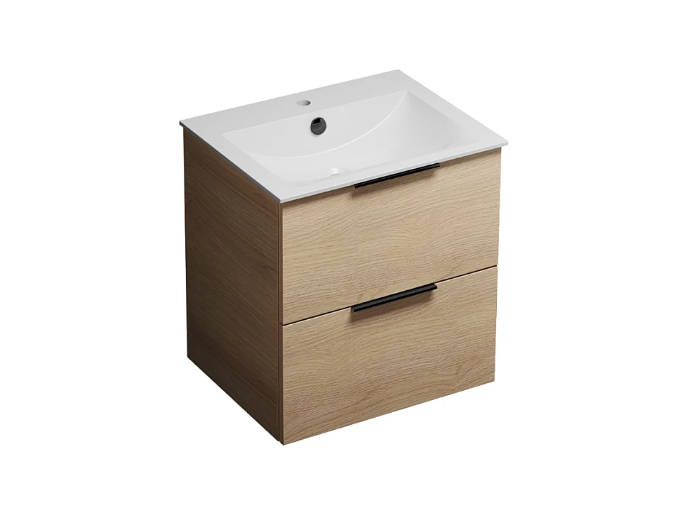 Meuble vasque 60 cm BURGBAD Olena chêne clair