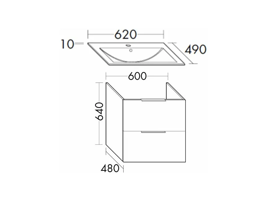Meuble vasque 60 cm BURGBAD Olena chêne clair