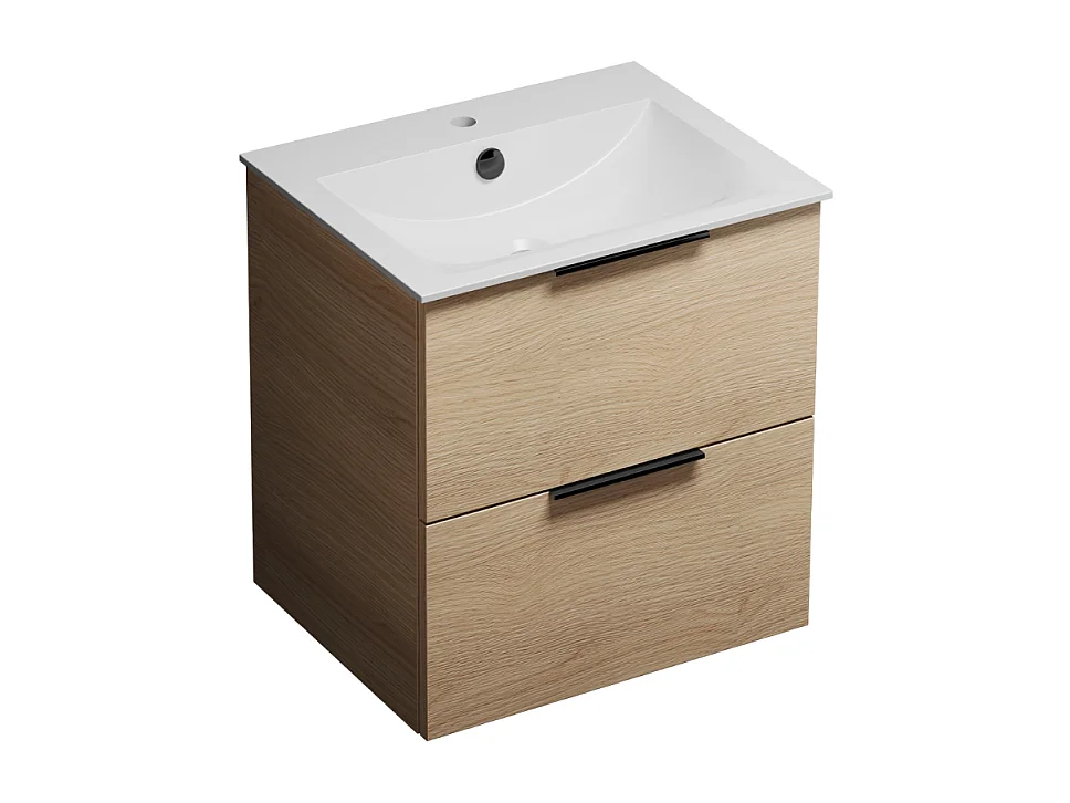 Meuble vasque 60 cm BURGBAD Olena chêne clair