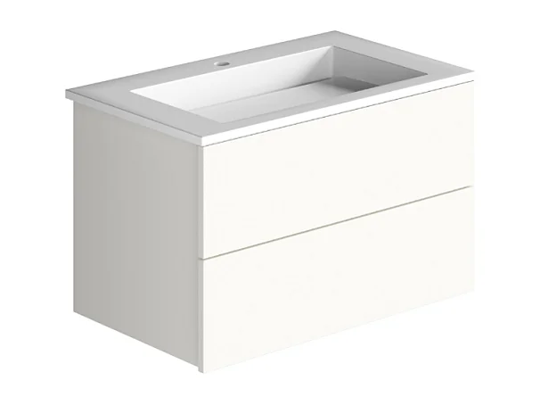Meuble simple vasque BURGBAD Cosmo 80 cm blanc mat