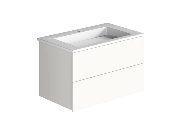 Meuble simple vasque BURGBAD Cosmo 80 cm blanc mat