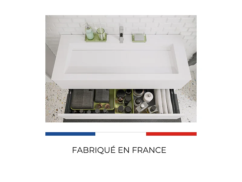 Meuble simple vasque BURGBAD Cosmo 80 cm blanc mat