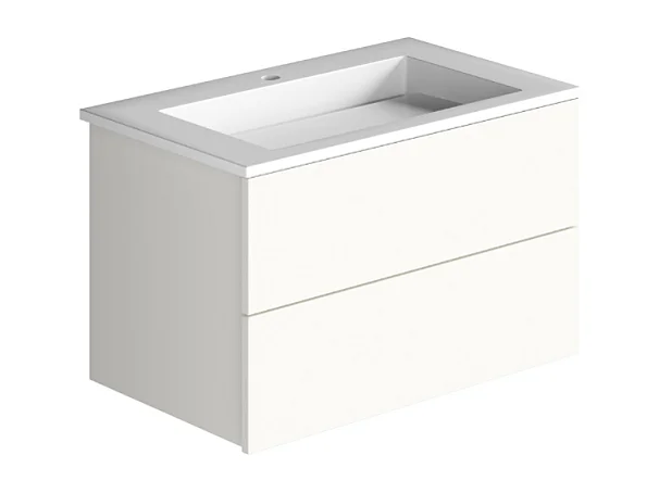 Meuble simple vasque BURGBAD Cosmo 80 cm blanc mat
