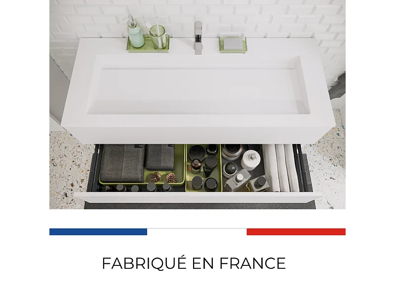 Meuble simple vasque BURGBAD Cosmo 80 cm blanc mat