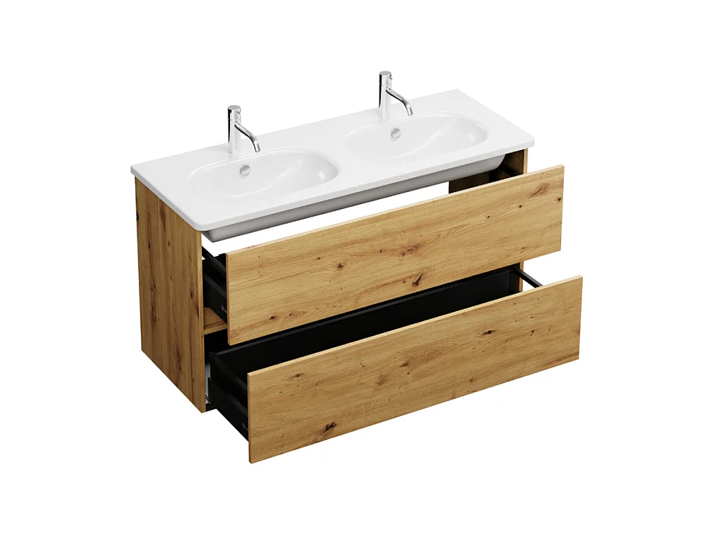 Meuble de salle de bain double vasque BURGBAD Joline 120 cm chêne