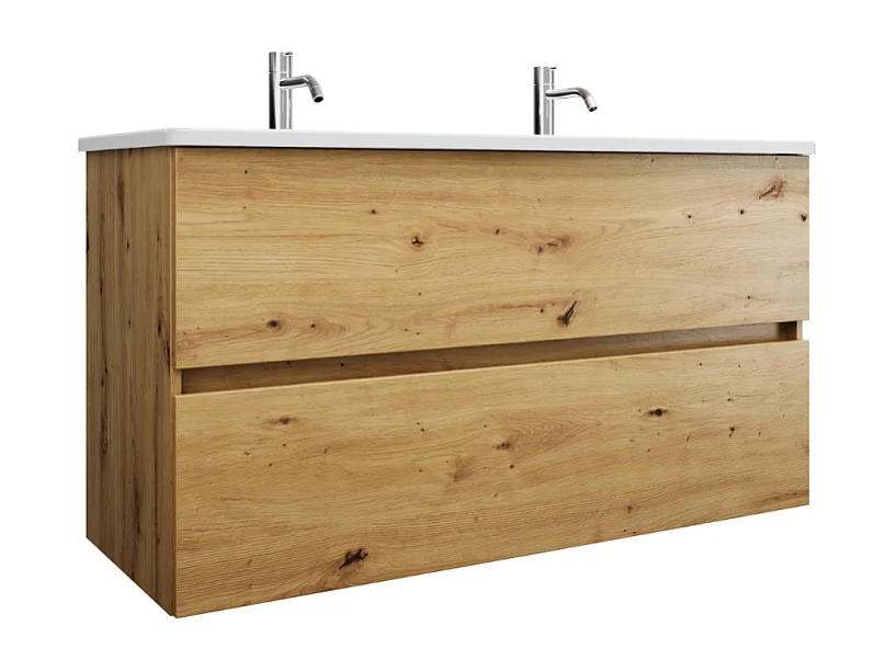 Meuble de salle de bain double vasque BURGBAD Joline 120 cm chêne