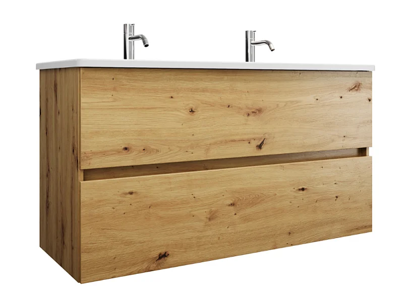 Meuble de salle de bain double vasque BURGBAD Joline 120 cm chêne