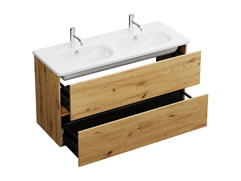 Meuble de salle de bain double vasque BURGBAD Joline 120 cm chêne