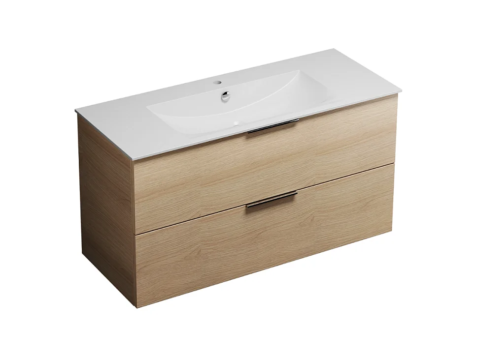 Meuble vasque 90 cm BURGBAD Olena chêne clair