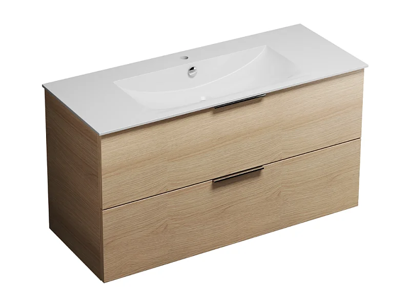 Meuble vasque 90 cm BURGBAD Olena chêne clair