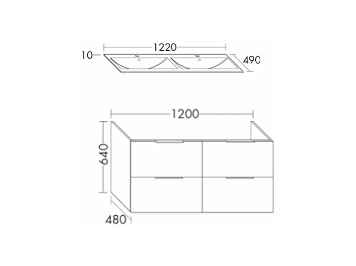 Meuble double vasque 120 cm BURGBAD Olena chêne clair + colonne
