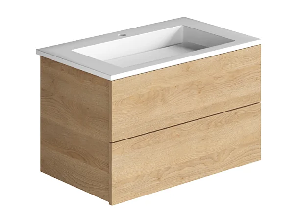 Meuble simple vasque BURGBAD Cosmo 80 cm chêne