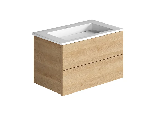 Meuble simple vasque BURGBAD Cosmo 80 cm chêne