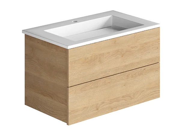 Meuble vasque 80 cm BURGBAD Cosmo chêne cachemire