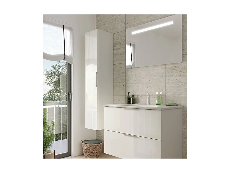 Meuble vasque 90 cm BURGBAD Olena blanc brillant
