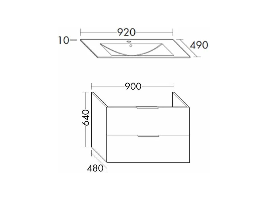 Meuble vasque 90 cm BURGBAD Olena blanc brillant