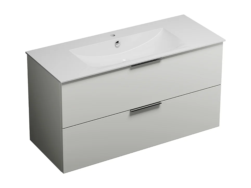 Meuble vasque 90 cm BURGBAD Olena blanc brillant