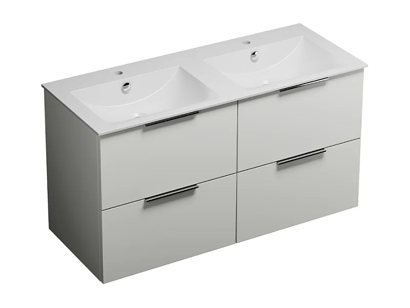 Meuble double vasque 120 cm BURGBAD Olena blanc brillant