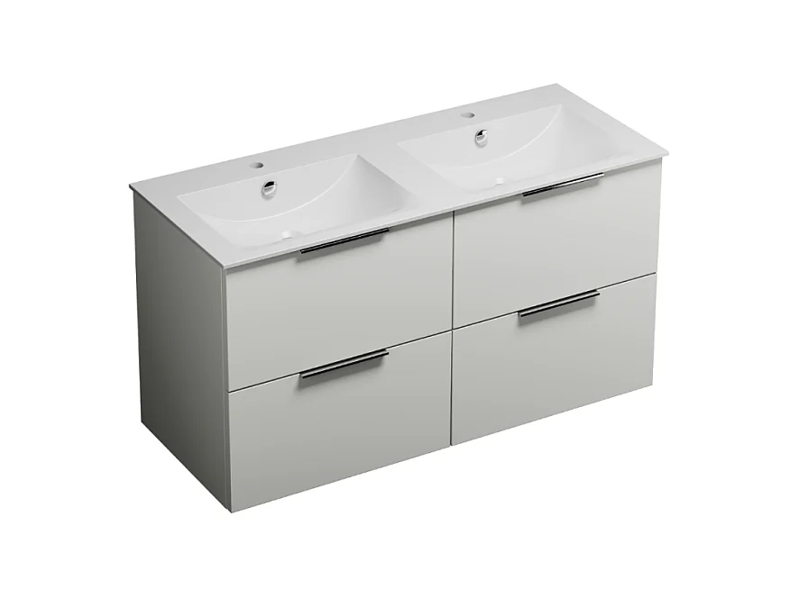 Meuble double vasque 120 cm BURGBAD Olena blanc brillant