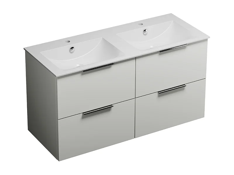 Meuble double vasque 120 cm BURGBAD Olena blanc brillant