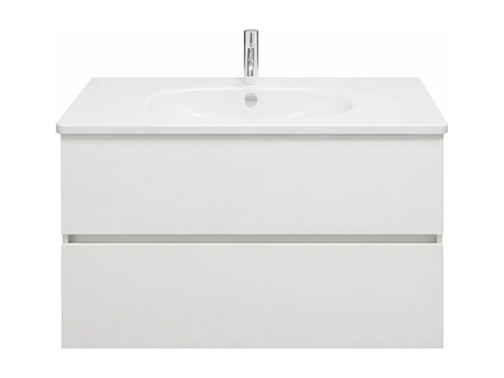 Meuble de salle de bain simple vasque 100 cm BURGBAD Joline blanc mat