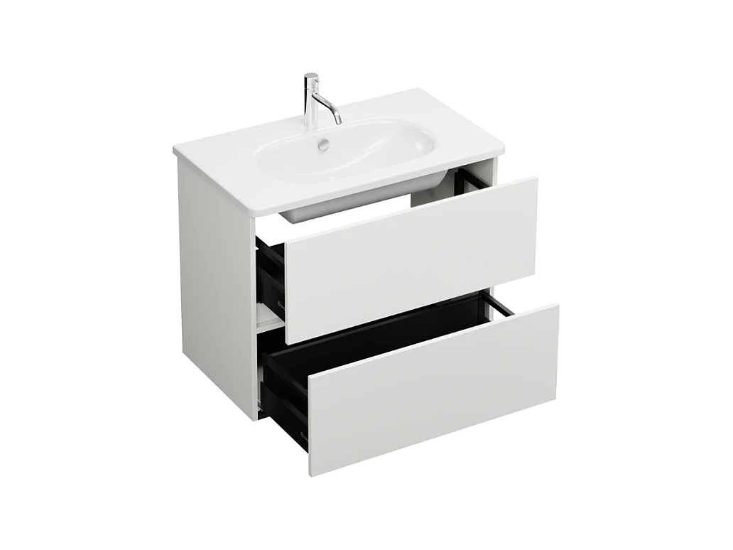 Meuble de salle de bain simple vasque 80 cm BURGBAD Joline blanc