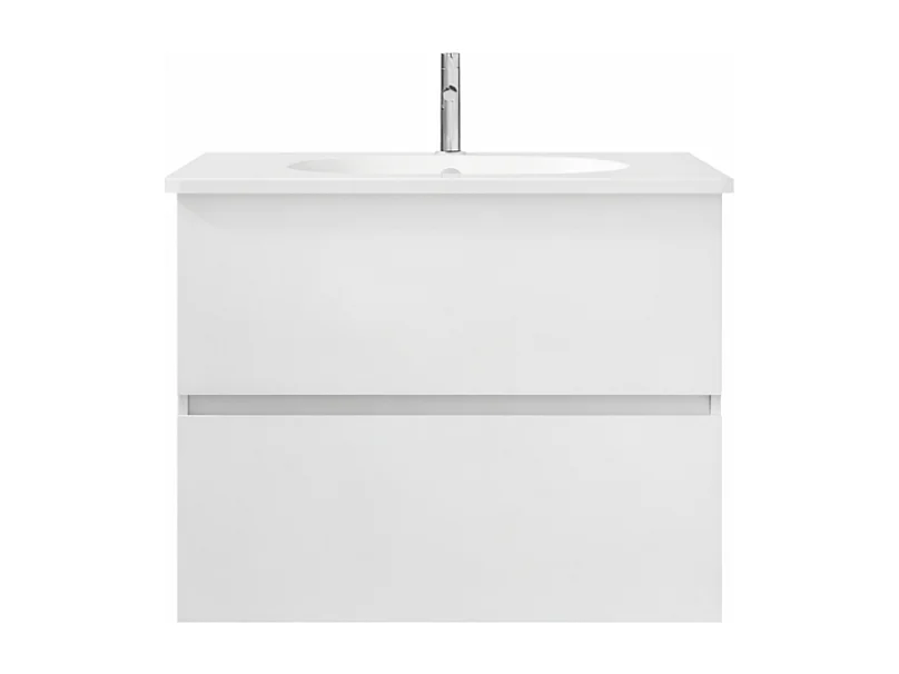 Meuble de salle de bain simple vasque 80 cm BURGBAD Joline blanc