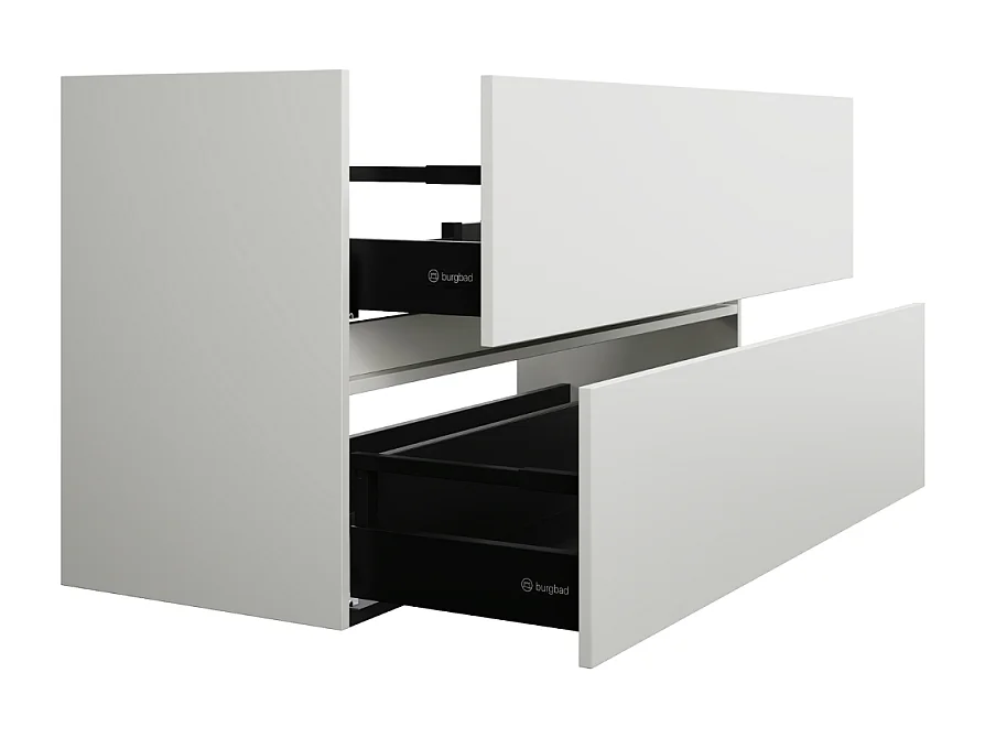 Meuble de salle de bain simple vasque 80 cm BURGBAD Joline blanc