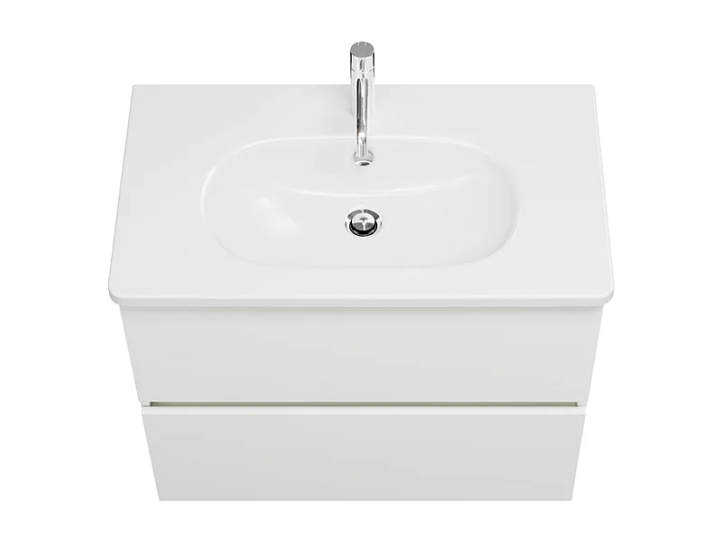 Meuble de salle de bain simple vasque 80 cm BURGBAD Joline blanc
