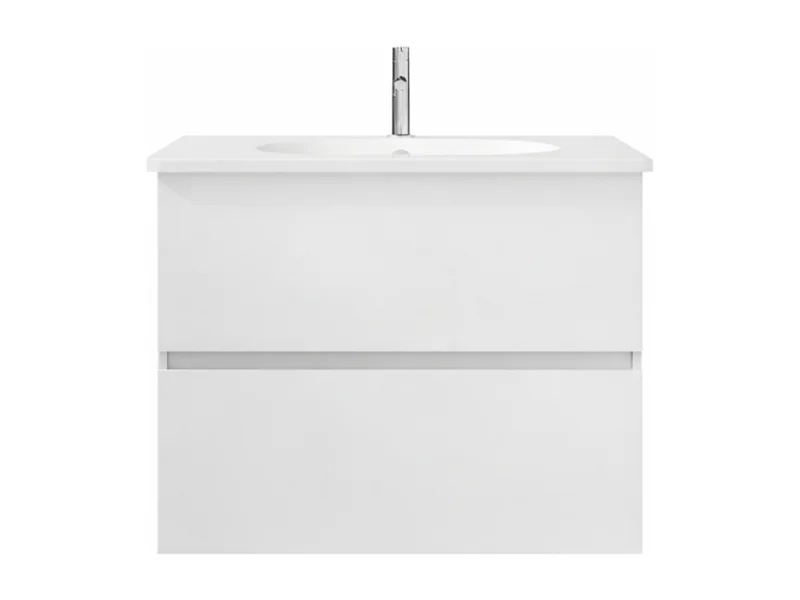 Meuble de salle de bain simple vasque 80 cm BURGBAD Joline blanc