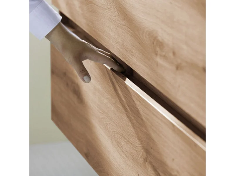 Meuble de salle de bain simple vasque 80 cm BURGBAD Joline chêne