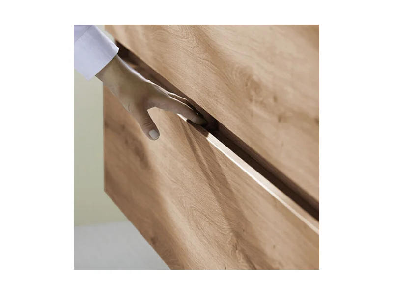 Meuble de salle de bain simple vasque 100 cm BURGBAD Joline chêne