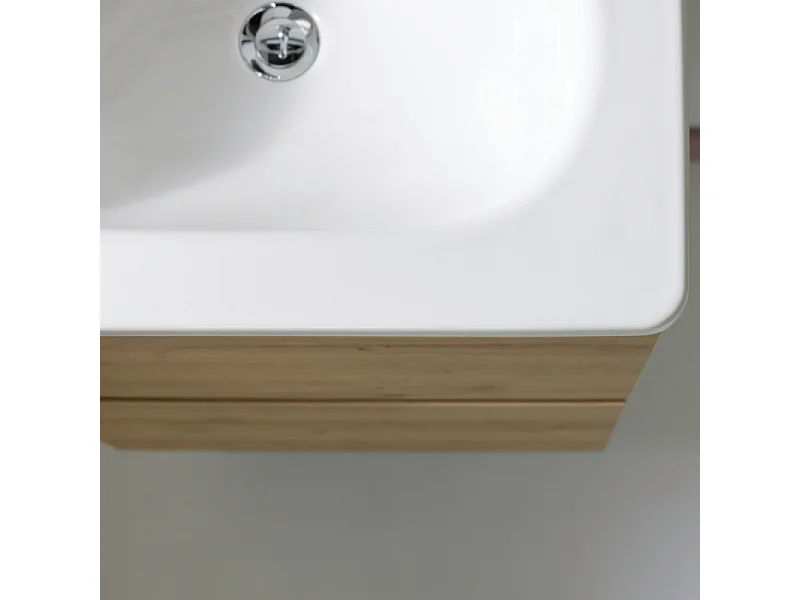 Meuble de salle de bain simple vasque 100 cm BURGBAD Joline chêne