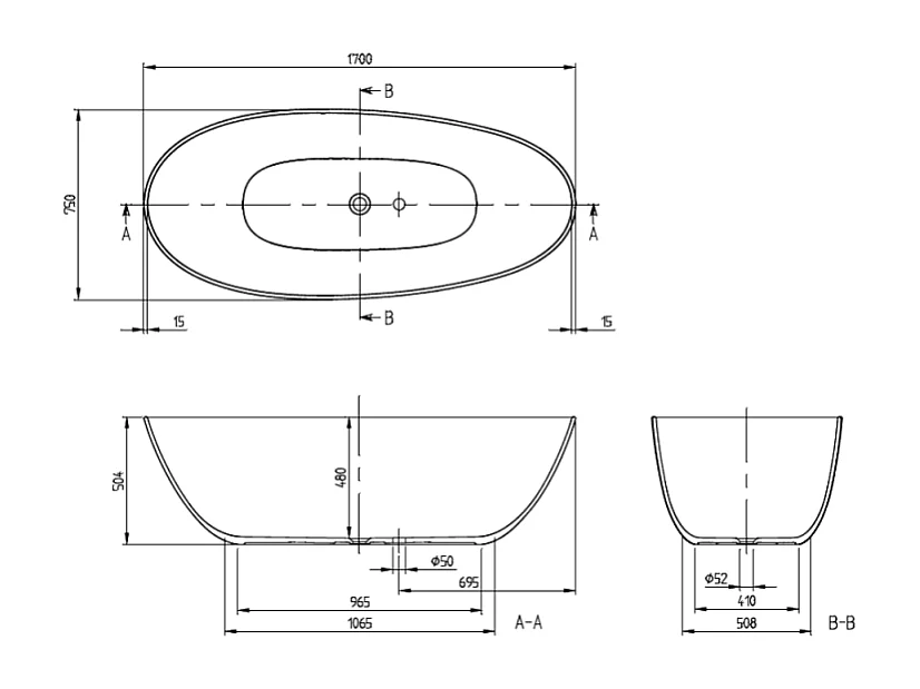 Baignoire ilot VILLEROY ET BOCH Antao quaryl beige