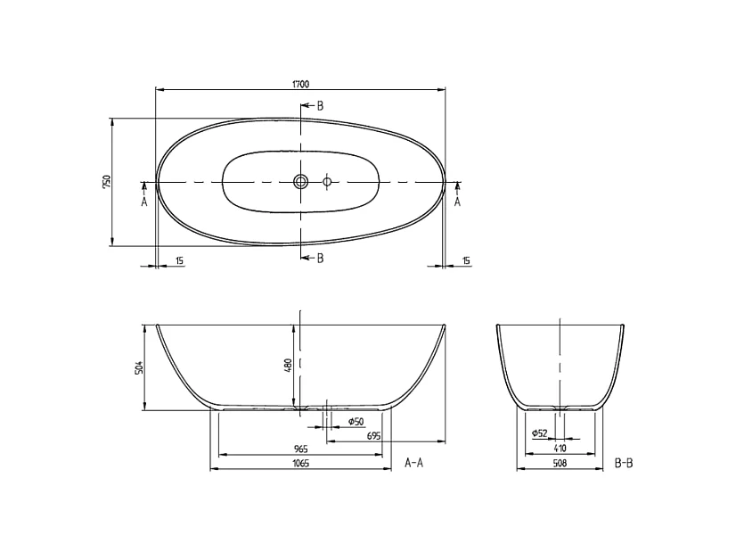 Baignoire ilot VILLEROY ET BOCH Antao quaryl vert