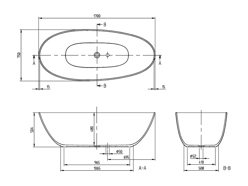 Baignoire ilot VILLEROY ET BOCH Antao quaryl vert