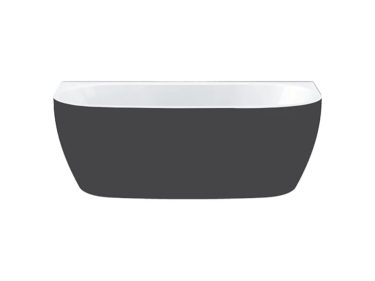 Baignoire semi îlot murale 170 x 75 LEDA Greta monoline noir