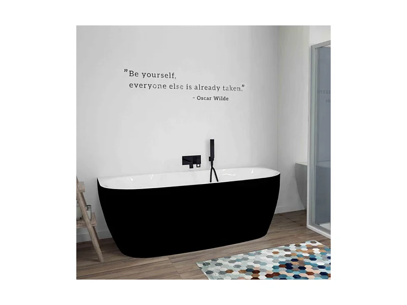 Baignoire semi îlot murale 170 x 75 LEDA Greta monoline noir