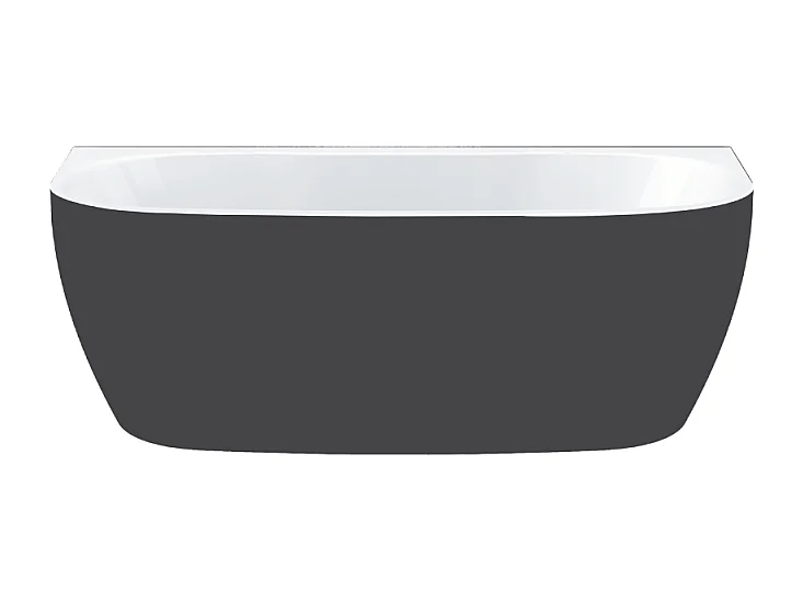 Baignoire semi îlot murale 170 x 75 LEDA Greta monoline noir