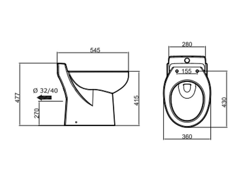 WC broyeur compact WATERMATIC W30SP avec abattant frein de chute
