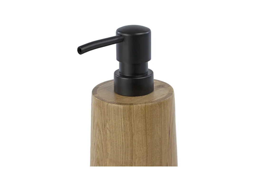 Lot d'accessoires WC DEBLANCH OAK en bois avec brosse wc + distributeur  + gobelet + porte-savon