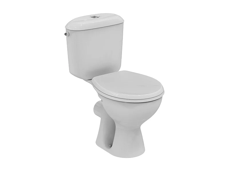 Porcher Pack WC à poser avec bride Noé SH Alimentation latérale, blanc brillant (P948001)