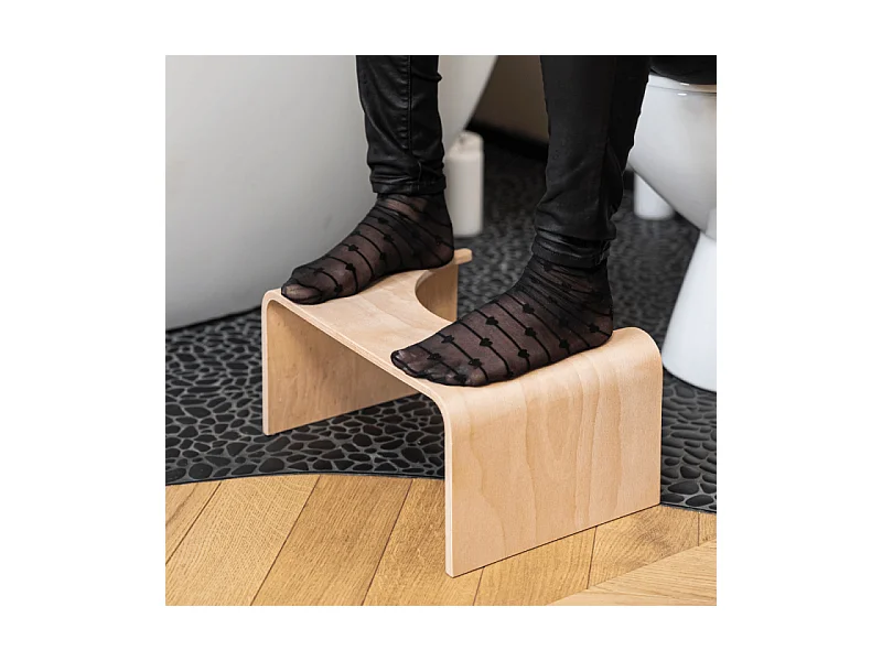 WC au sol sans bride JACOB DELAFON Elite + tabouret physiologique bois